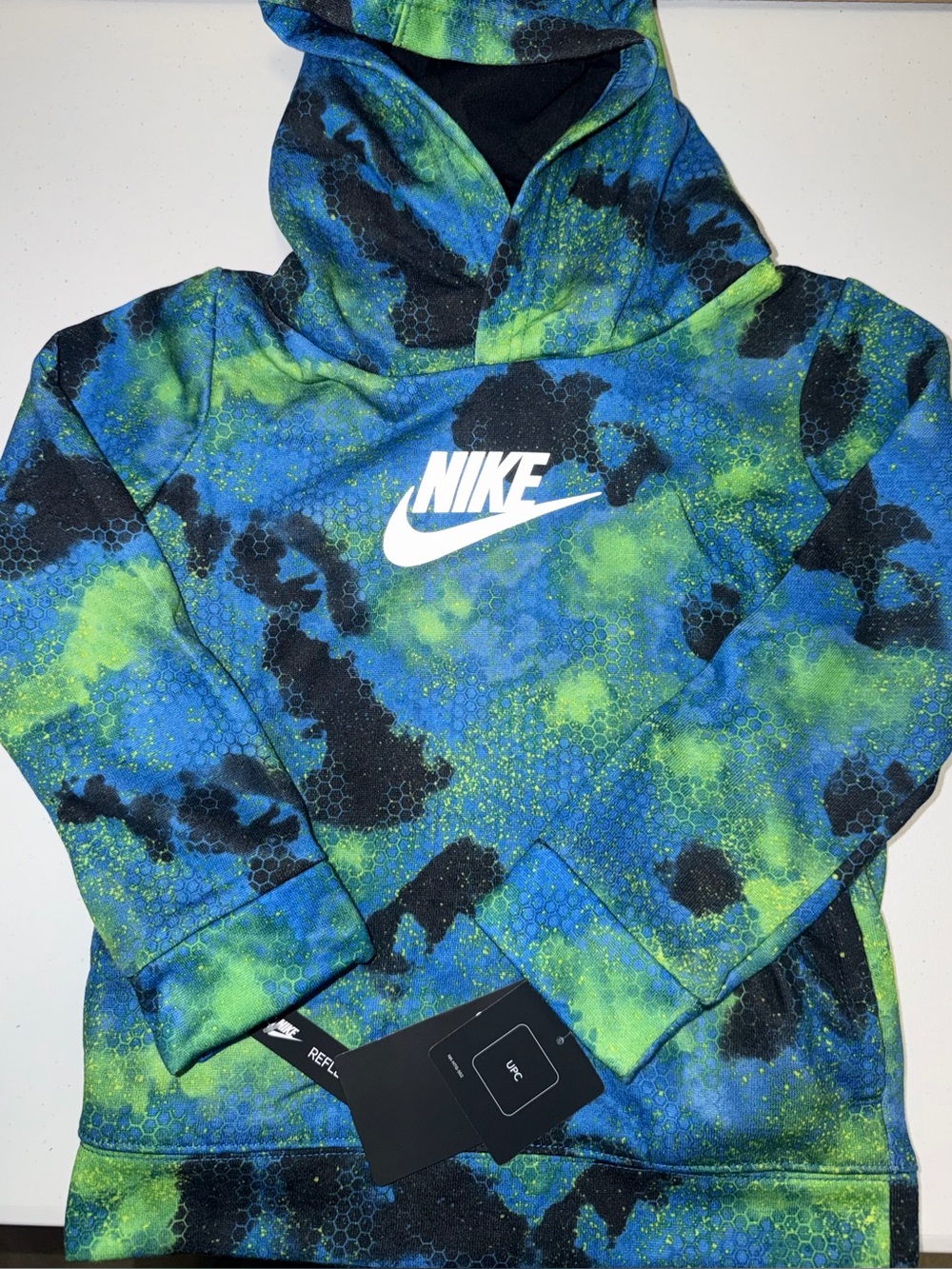Nike: Boy Toddler Blue/Green/Black Cosmic Galaxy Hoodie/Sweater (4T)